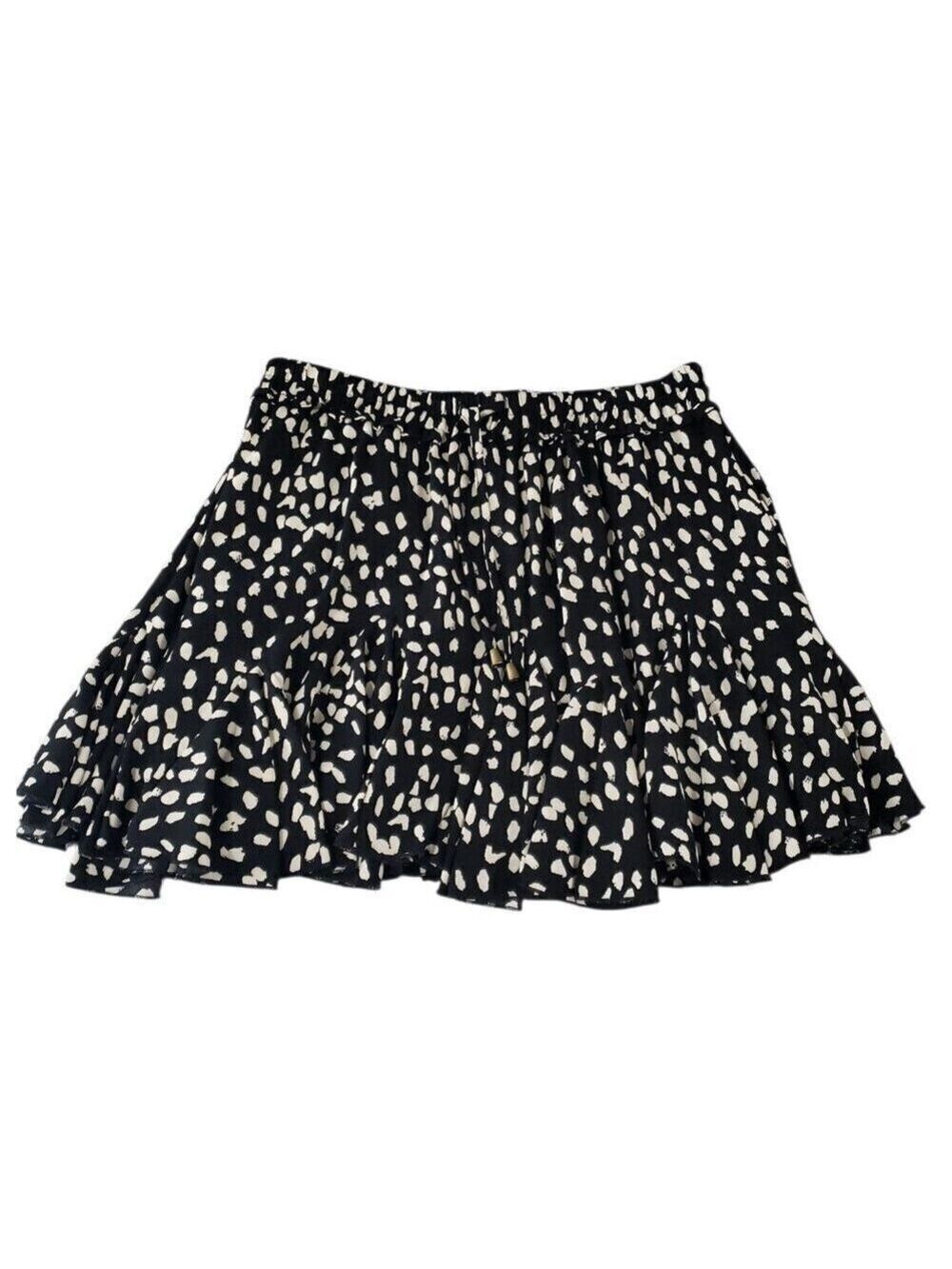 the impeccable pig Womens Black & Cream Skirt w/ Shorts Underneath Large